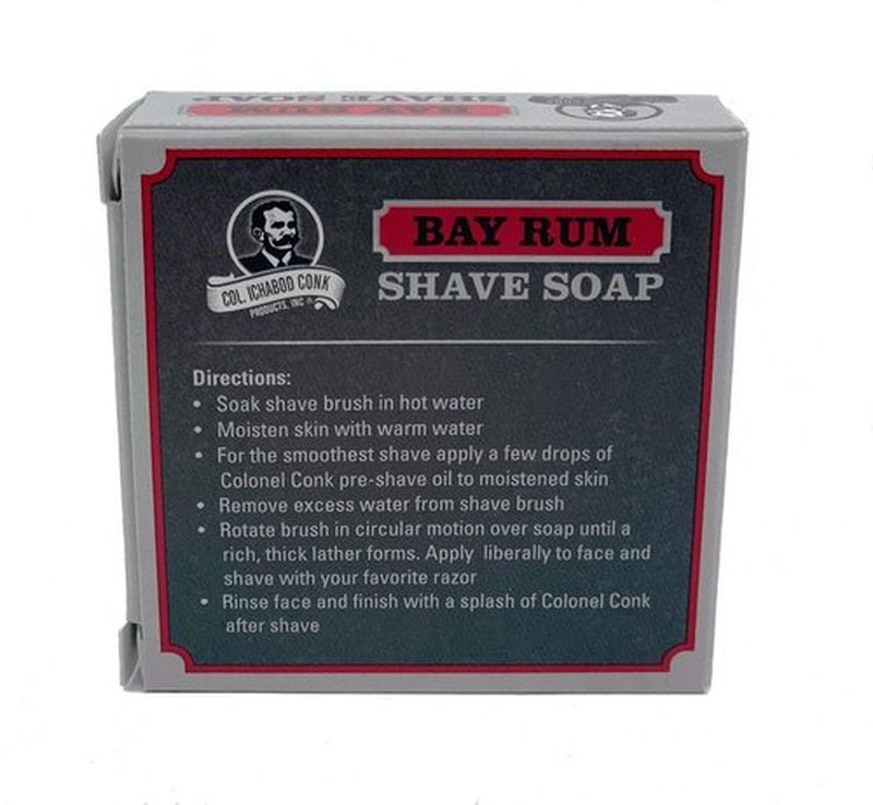 Col. Ichabod Conk Glycerin Shave Soap, 2.25oz (Bayrum 4 Pack)