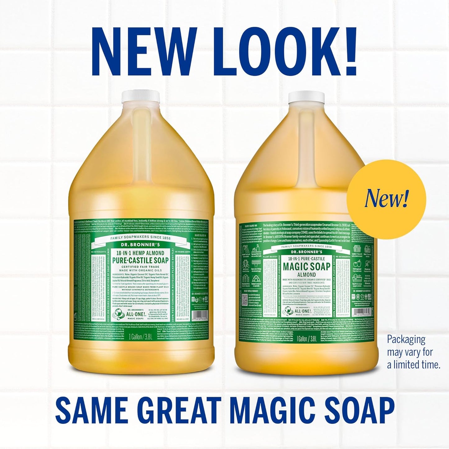 Dr. Bronner's - Pure-Castile Liquid Soap (Almond, 32 ounce) - Made with Organic Oils, 18-in-1 Uses: Face, Body, Hair, Laundry, Pets and Dishes, Concentrated, Vegan, Non-GMO