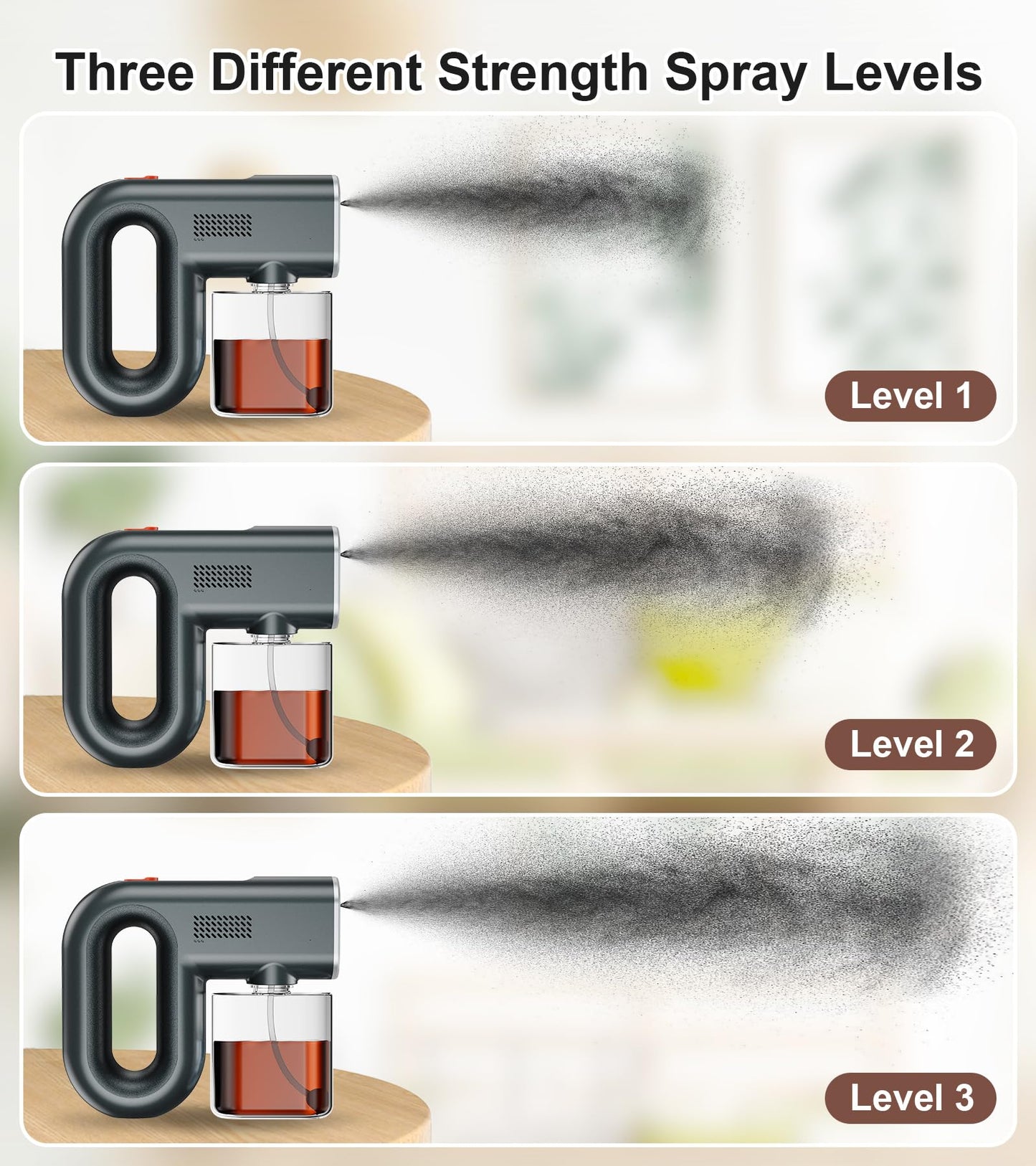 Portable Spray Tan Machine, Spray Tan Gun, Even Atomization, Adjustable Three Different Strength Spray Levels, Type-C Charge Handheld Spray Tanning Gun For Travel Salon Beach Home Mobile Use Dark Grey