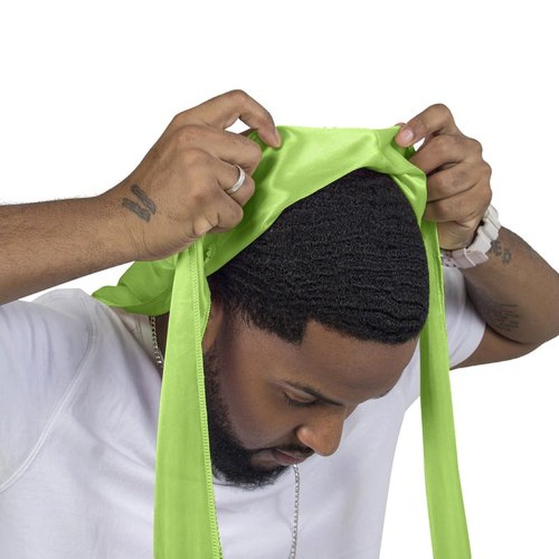 ForceWave Silky Durag for Men Wave Cap Satin Dorag for Men Women 360 Wave (Lime Green)