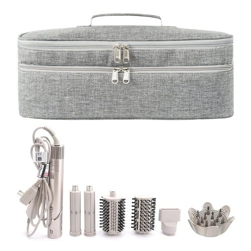 GREENESTA Hair Tools Travel Bag Compatible With Shark Flex Style Attachment, Shark Airwrap Flexstyle, Dyson Airwrap | Travel Case For Sharkflex Styler | Beauty Hair Dryer Attachments Storage (Grey)