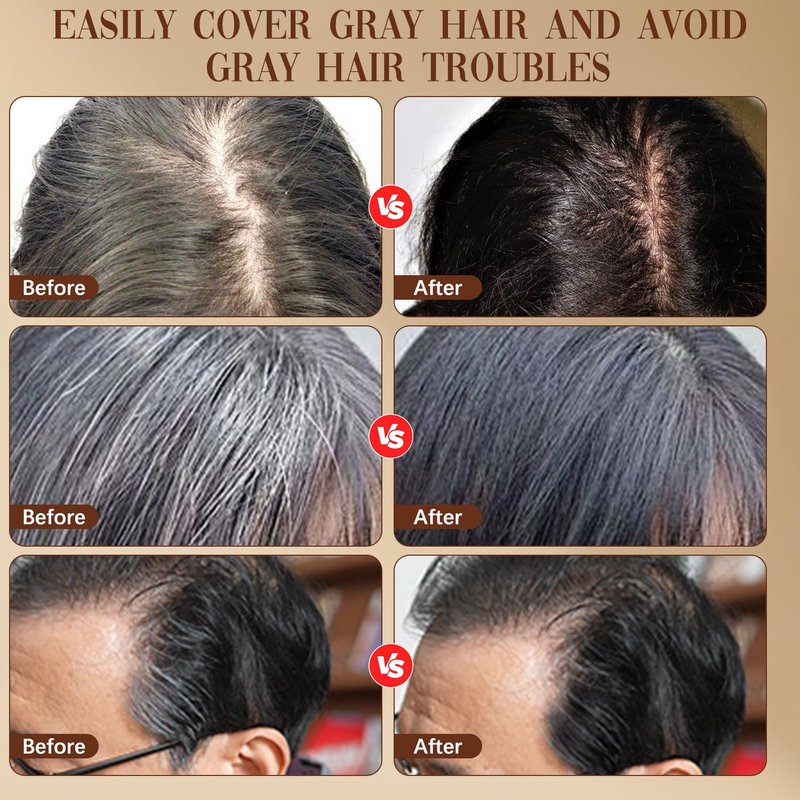 2-in-1 Hair Color Stick & Comb - Waterproof Root Touch Up for Gray Hair | Instant Hair Dye for Men & Women (Black)