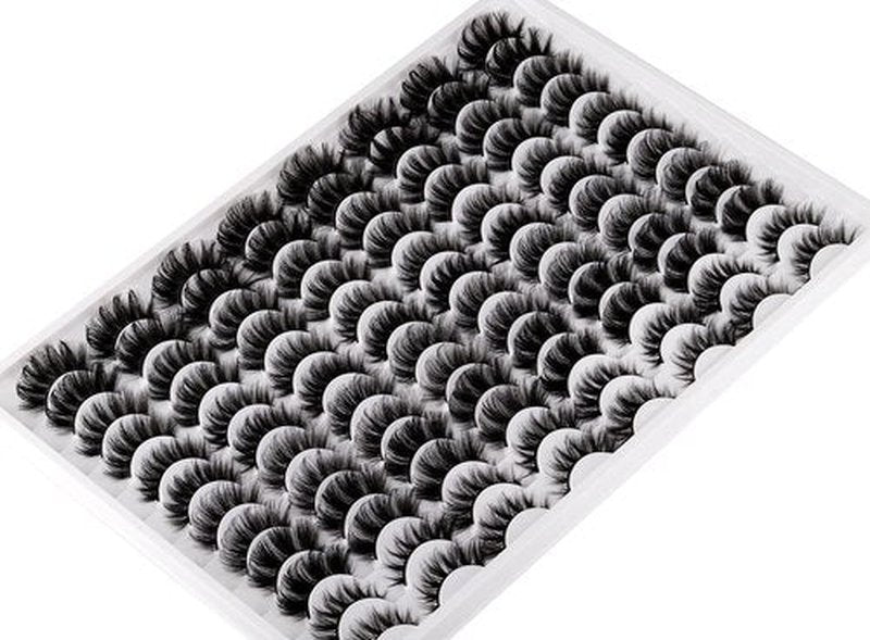 False Eyelashes 48 Pairs 6 Styles Mixed Fluffy Curled Fake Eye Lashes Bulk Wholesale Dramatic Thick 5D Wispy Strip Faux Mink Eyelashes Multipack