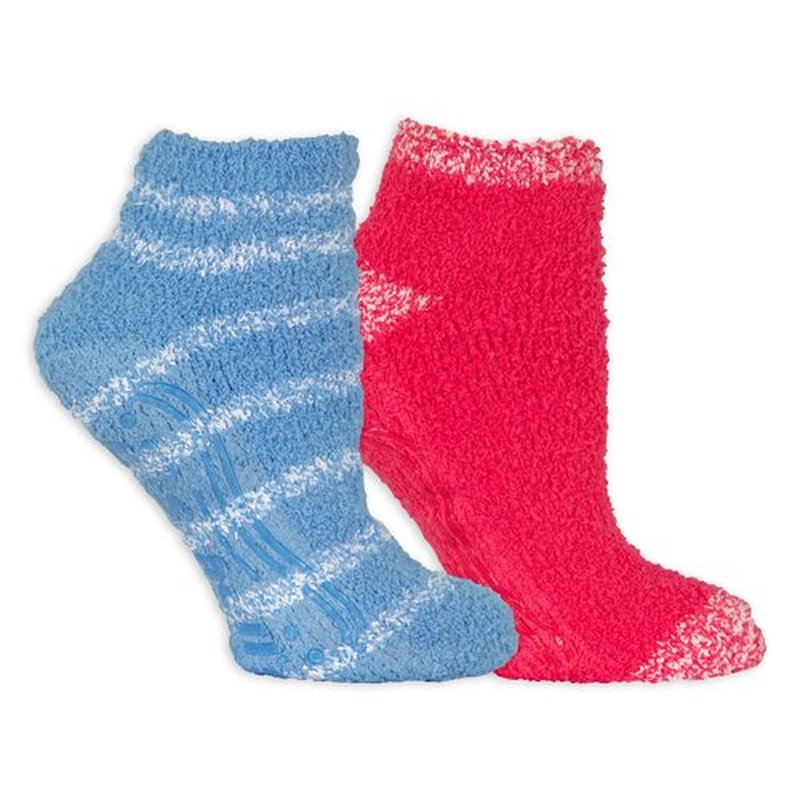 Dr. Scholl's Womens Low Cut Soothing Spa - Lavender & Vitamin E Infused 2 3 Pair Packs Bottom Grippers Sock, Light Blue, Pink, 4-10 US