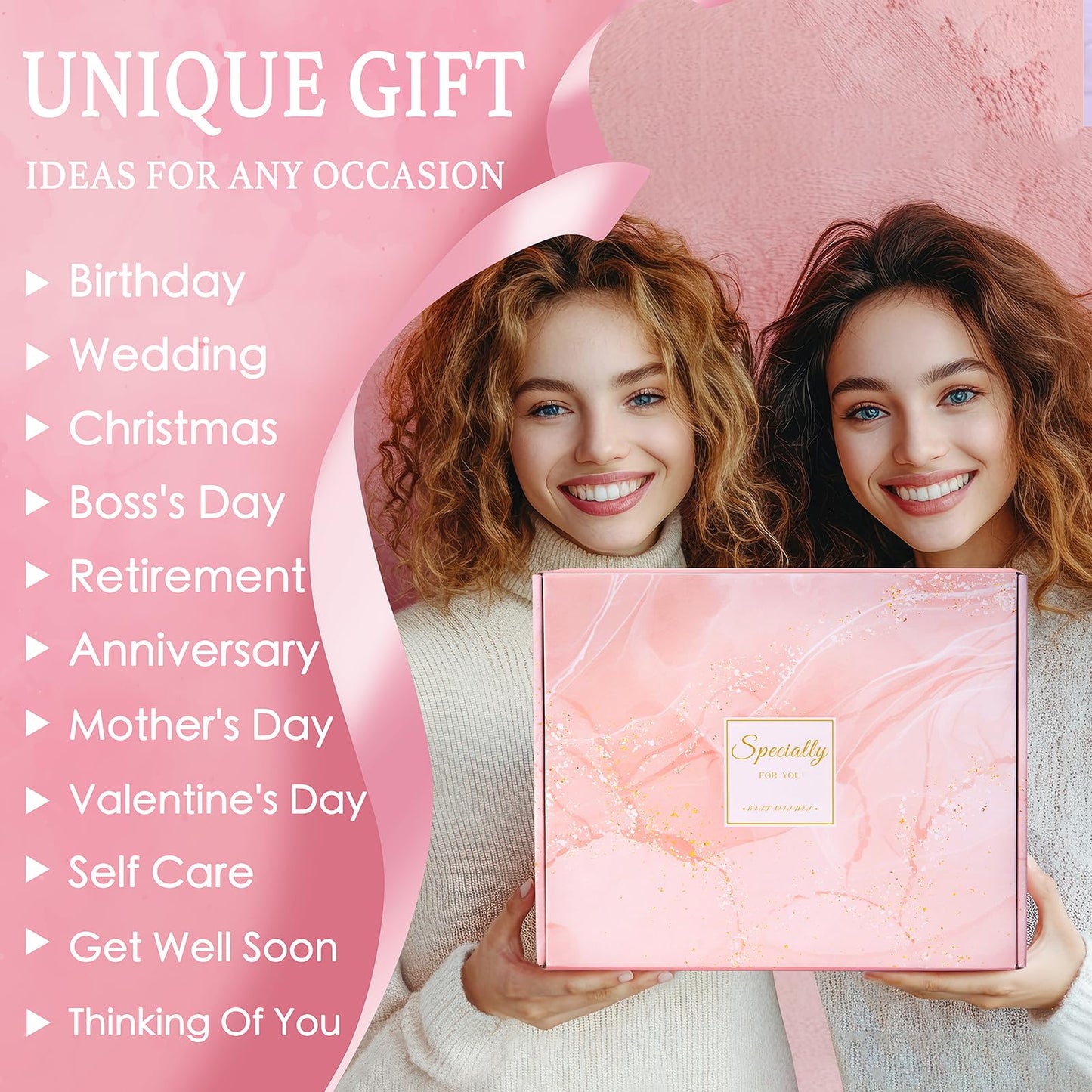 Aeenr Mothers Day Birthday Gifts for Women Self Care Get Well Soon Gift Baskets, Unique Relaxing Spa Gift Set W/Flannel Blanket & 40 OZ Tumbler for Mom Wife Her Sister Girlfriend Valentines Christmas
