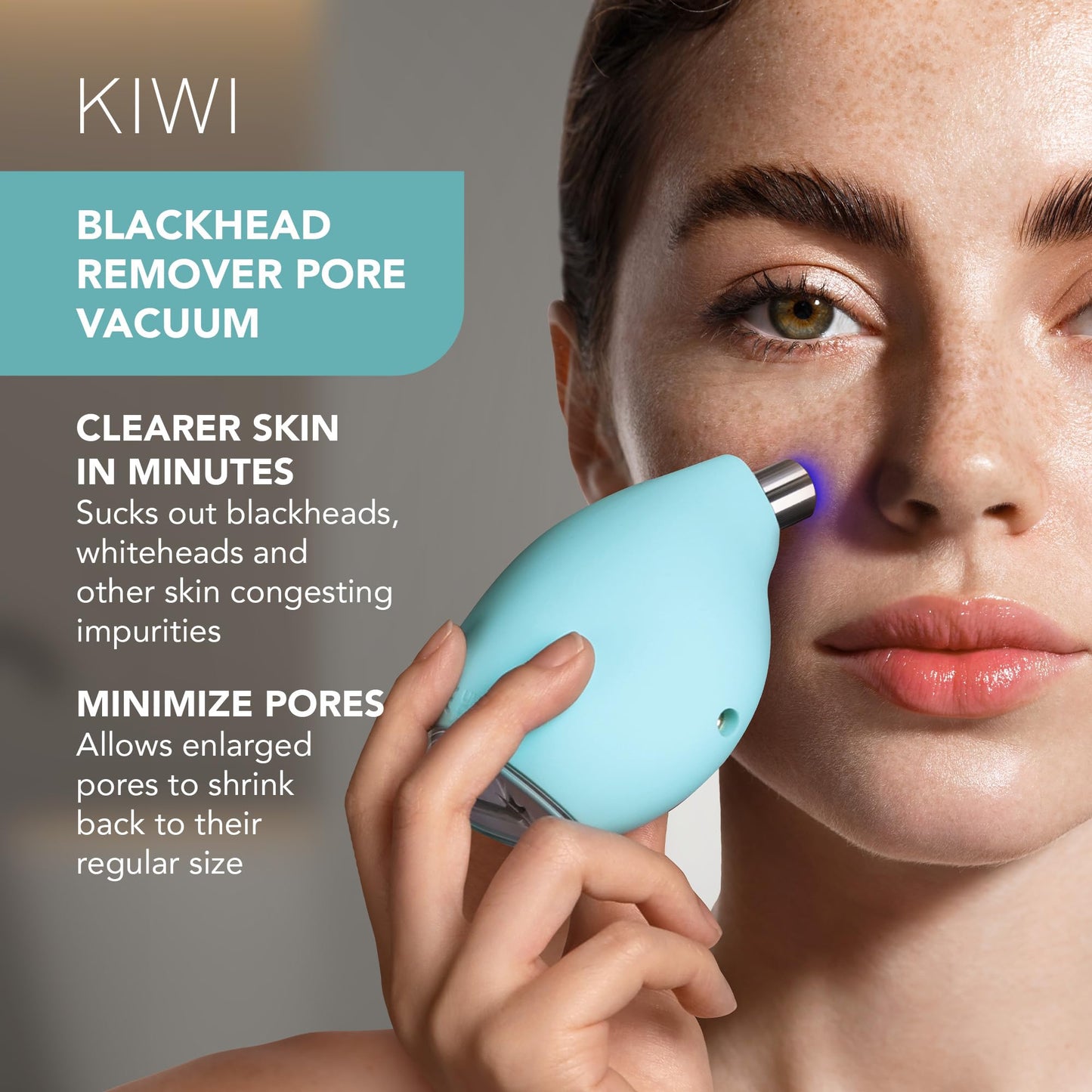 FOREO Blackheads Suck KIWI Bundle - Whitehead & Black Head Remover for Face + LUNA Micro-Foam Cleanser 2.0, 3.5 oz - Vacuum Skin Care Tools - Blackhead Extractor for Face & Nose - No Pore Strips