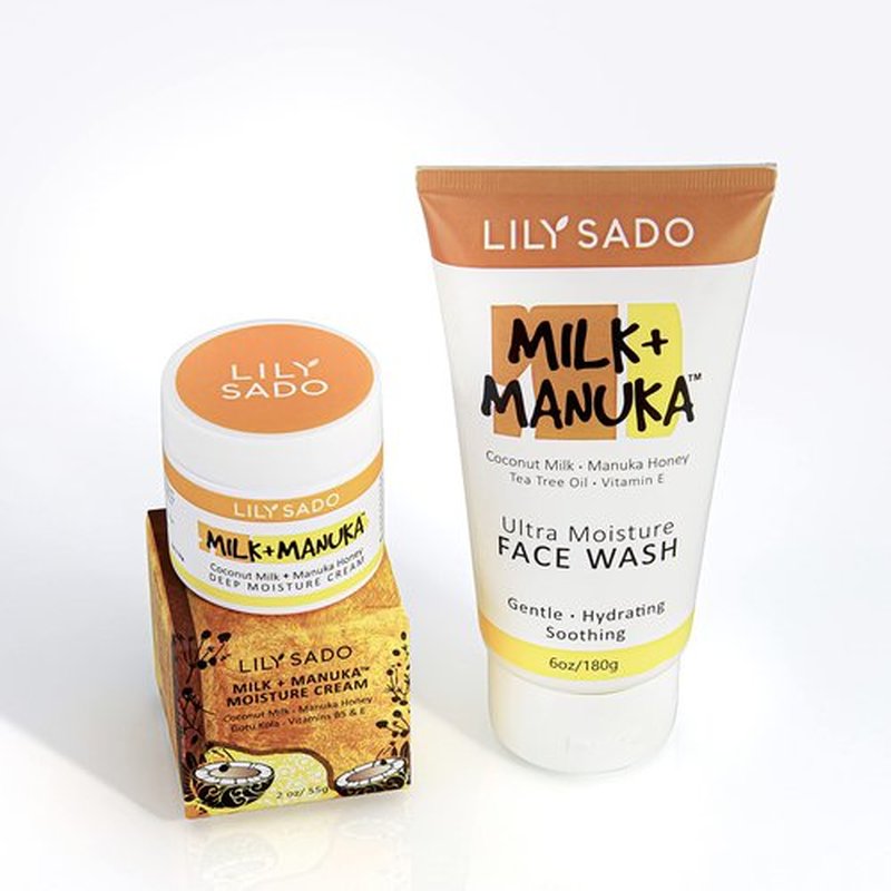 LILY SADO MILK+MANUKA™ Coconut Milk and Manuka Honey Natural Face Moisturizer - Non Greasy Organic Facial Cream with Cocoa Butter and Gotu Kola - Amazing Anti-aging Formula