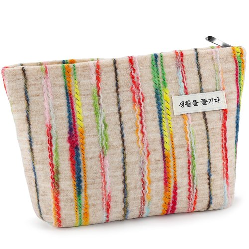 ZLFSRQ Makeup Bag Travel Cute Cosmetic Bag for Women Large Capacity Rainbow Makeup Pouch Zipper Cosmetic Pouch for Purse Aesthetic Makeup Organizer Bag Portable Toiletry Bag