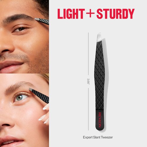 Revlon Expert Slant Tip Hair Removal Tweezers, High Precision, Holiday Gifts, Stocking Stuffer Gifts, Stainless Steel, 1 Count