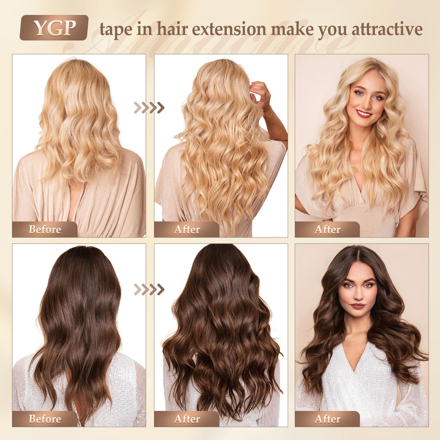 YGP Tape in Hair Extensions Human Hair 16 Inch 40g 20 pcs Chocolate Brown Tape in Extensions Seamless Skin Weft Double Sided Invisible Tape Hair Extensions