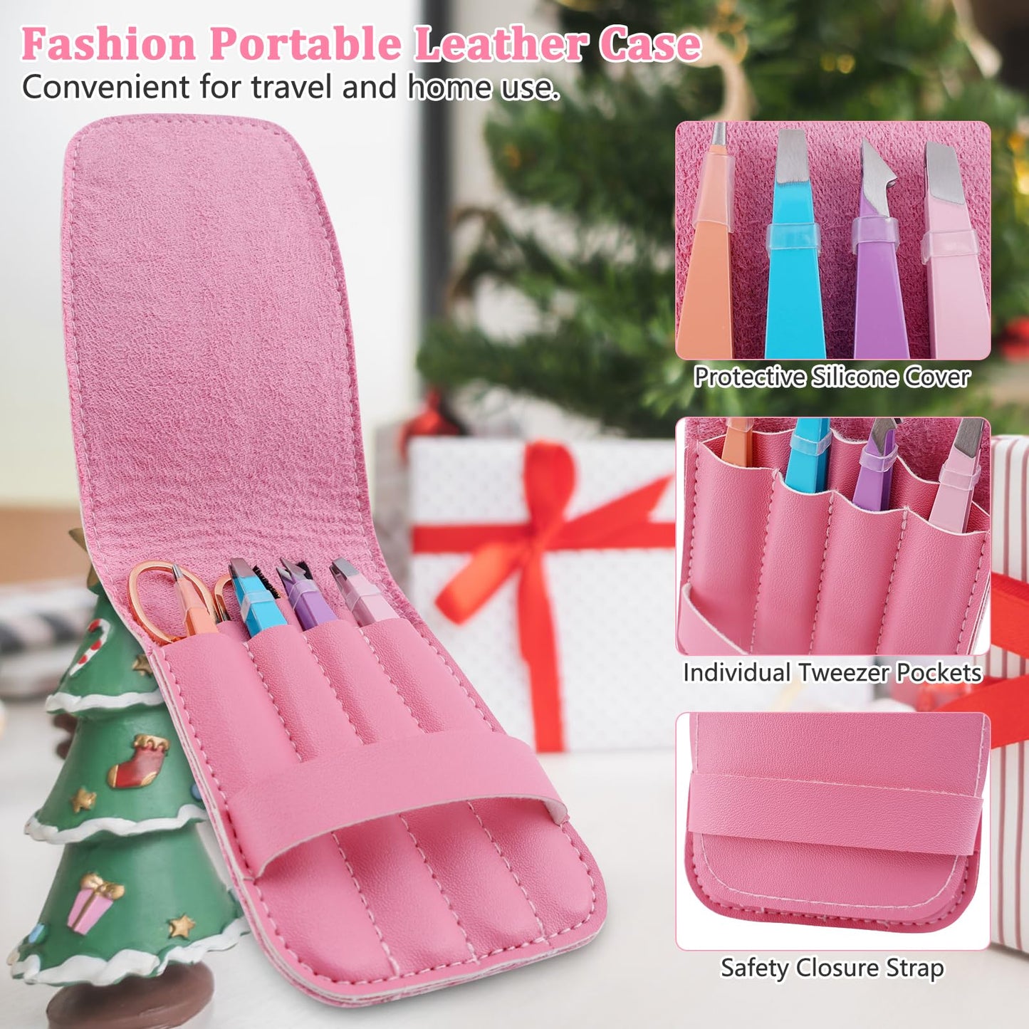 NICEMOVIC Tweezers for Women Facial Hair 7 Pcs, Stocking Stuffers