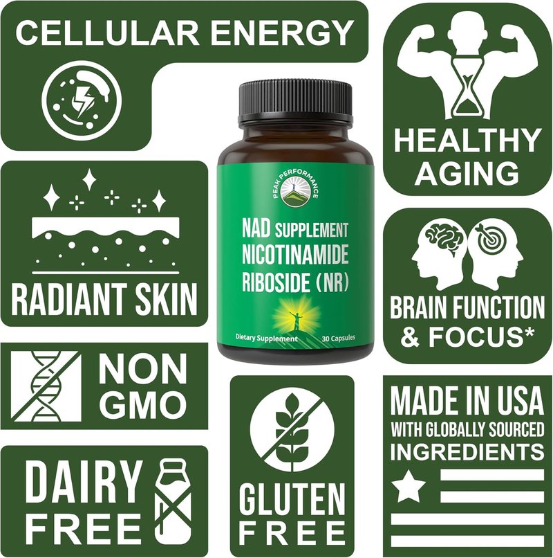 Nicotinamide Riboside Supplement - Boost NAD+ Levels | Non-GMO, Vegan, 3rd Party Tested Capsules for Men & Women