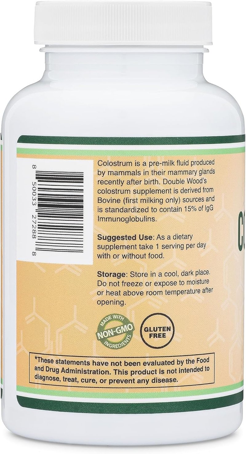 Colostrum Supplement - 1,000mg Bovine Colostrum Powder | 120 Capsules, 15% IgG Immunoglobulins