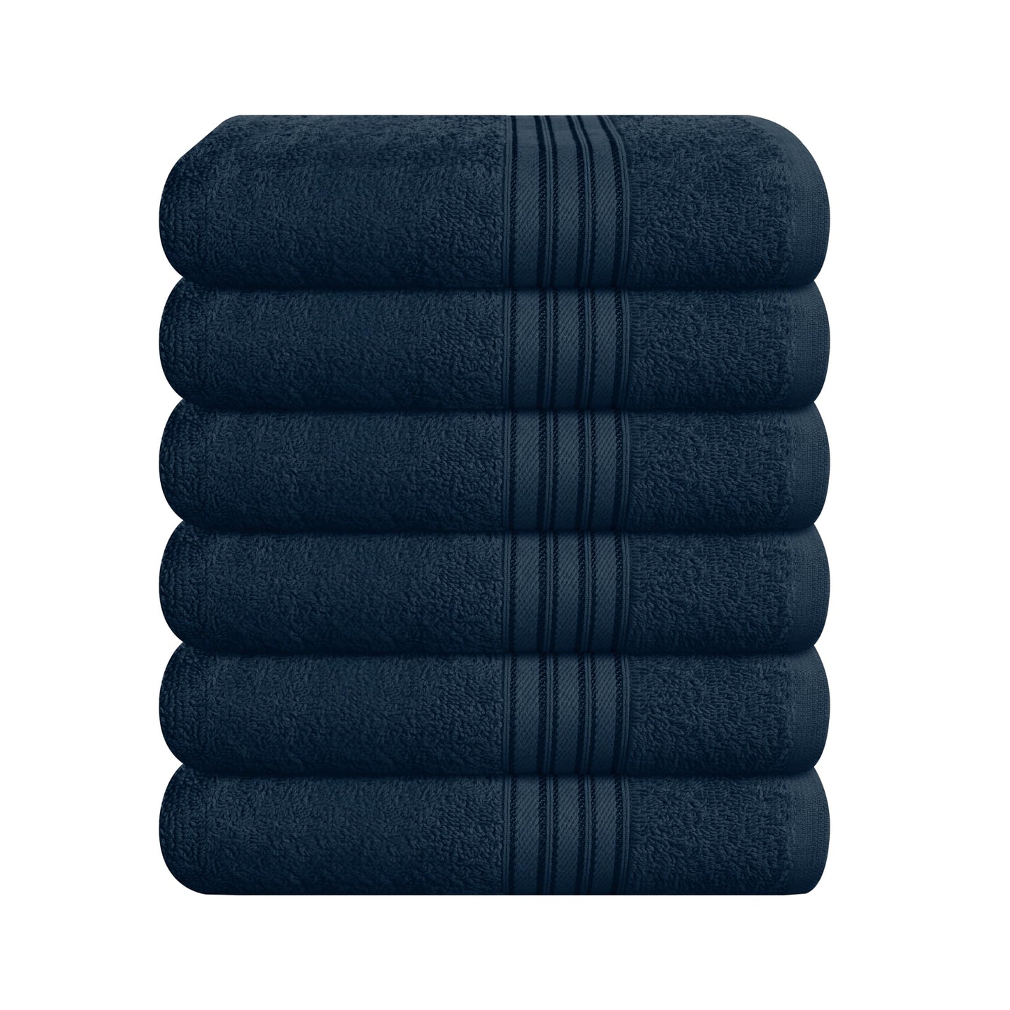 BOUTIQUO Ultra Soft Cotton 6 -Piece Hand Towel Set 16x24 Inch, Ideal for use in Bathroom, Kitchen, Gym, Spa & General Cleaning, Compact & Lightweight Multi Purpose Hand Towels - Mineral Blue