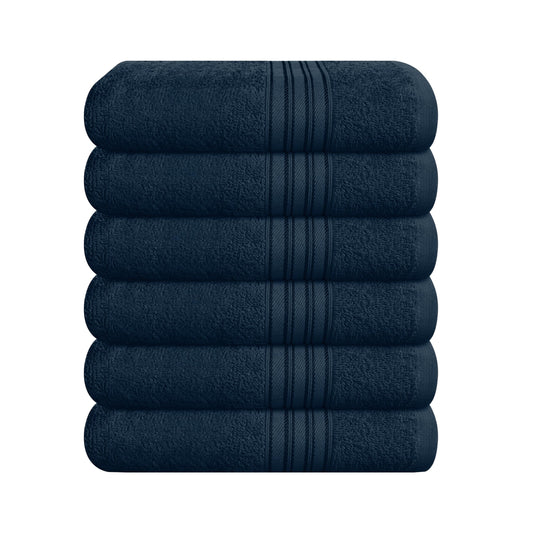 BOUTIQUO Ultra Soft Cotton 6 -Piece Hand Towel Set 16x24 Inch, Ideal for use in Bathroom, Kitchen, Gym, Spa & General Cleaning, Compact & Lightweight Multi Purpose Hand Towels - Mineral Blue
