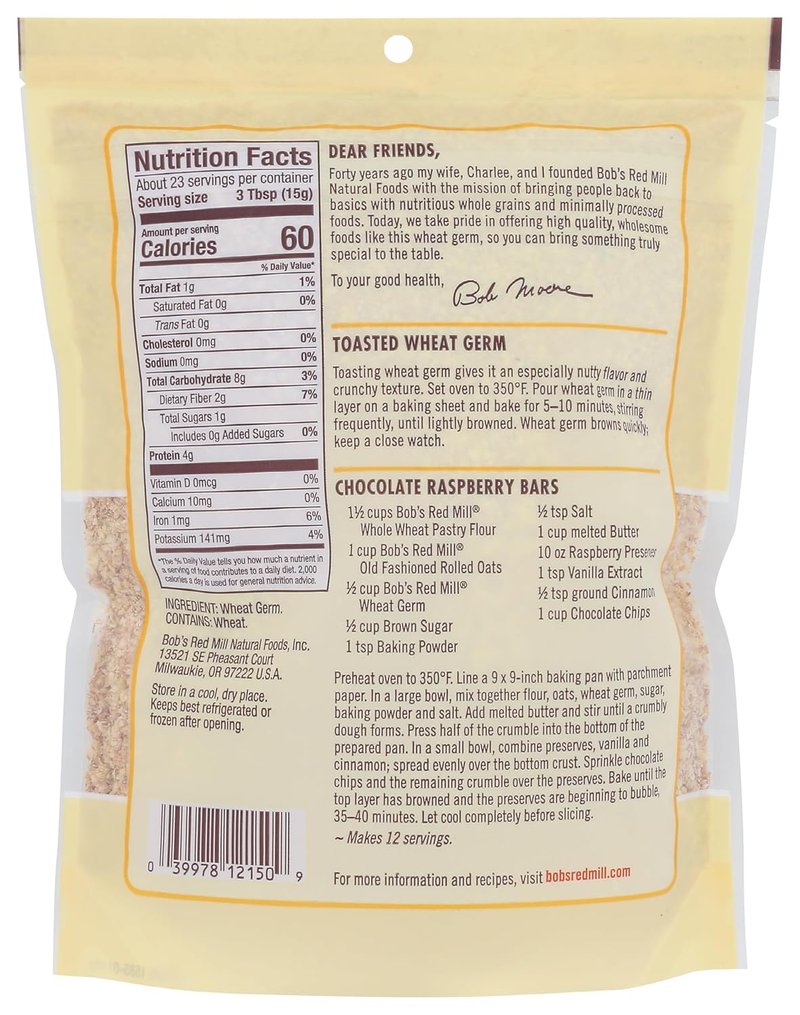 Wheat Germ - Non-GMO, Vegan & Kosher Superfood | 12oz Pack