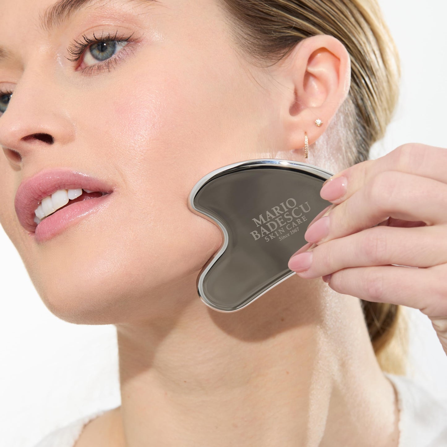 Mario Badescu Stainless Steel Gua Sha, Durable Non-Porous Facial Massage Tool for Contouring, Tension Relief & Smoother-Looking Skin