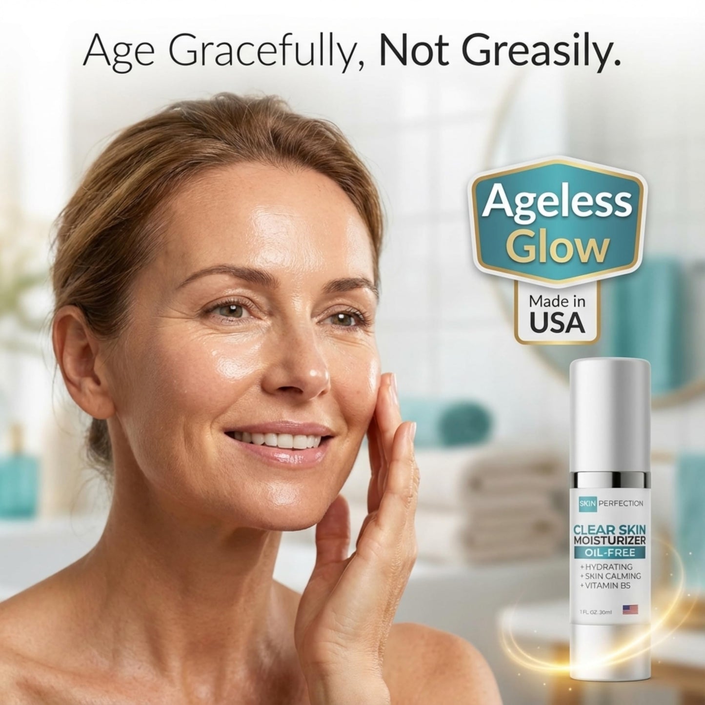 Skin Perfection Clear Skin Oil Free Facial Moisturizer Non-greasy Formula Great for Oily Hydration with Hyaluronic Acid Calming Vitamin B5 Light Gel with Hyaluronic Acid