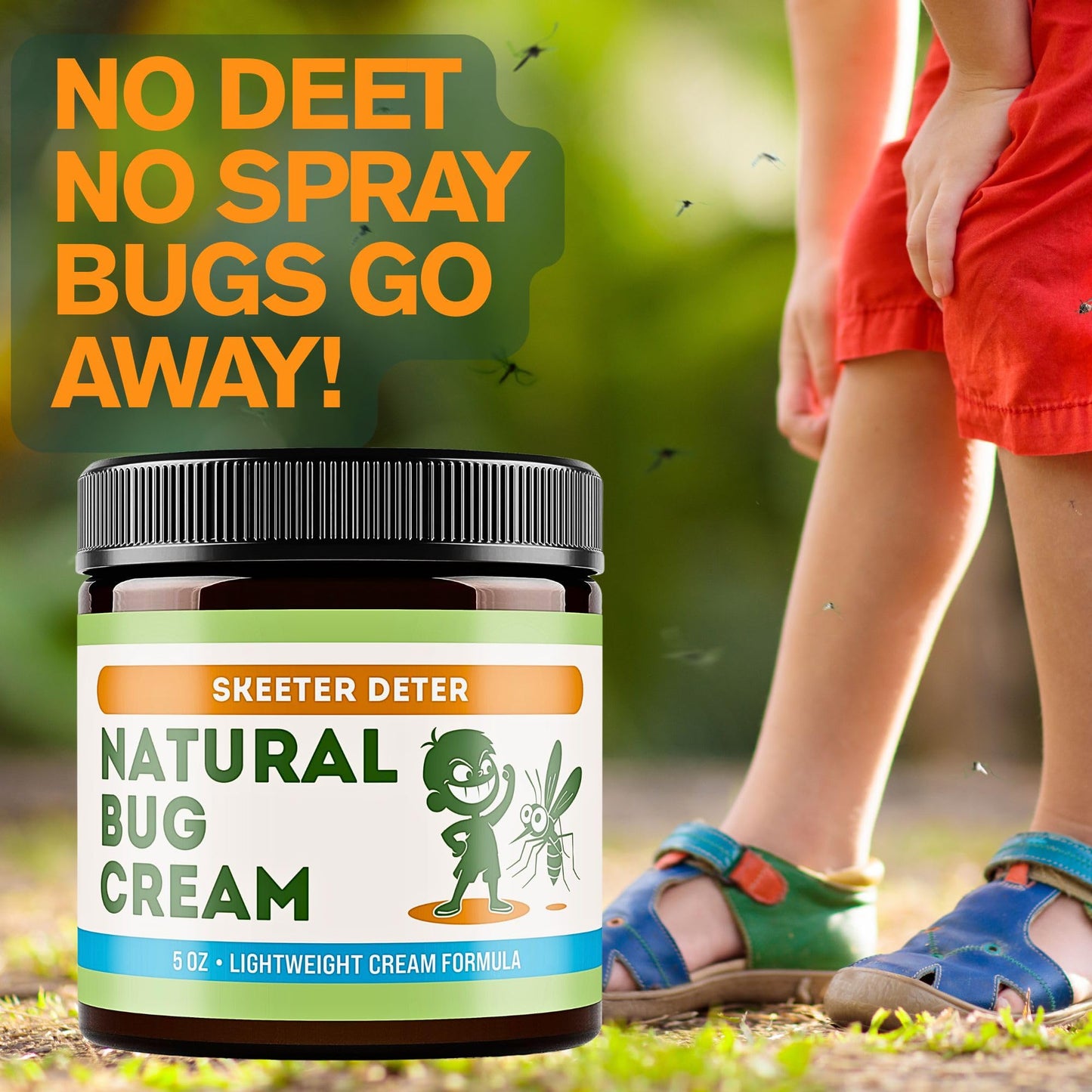 Magnum Solace Natural Bug Cream - No Spray Formula, Made with Plant Essential Oils, Safe for Kids