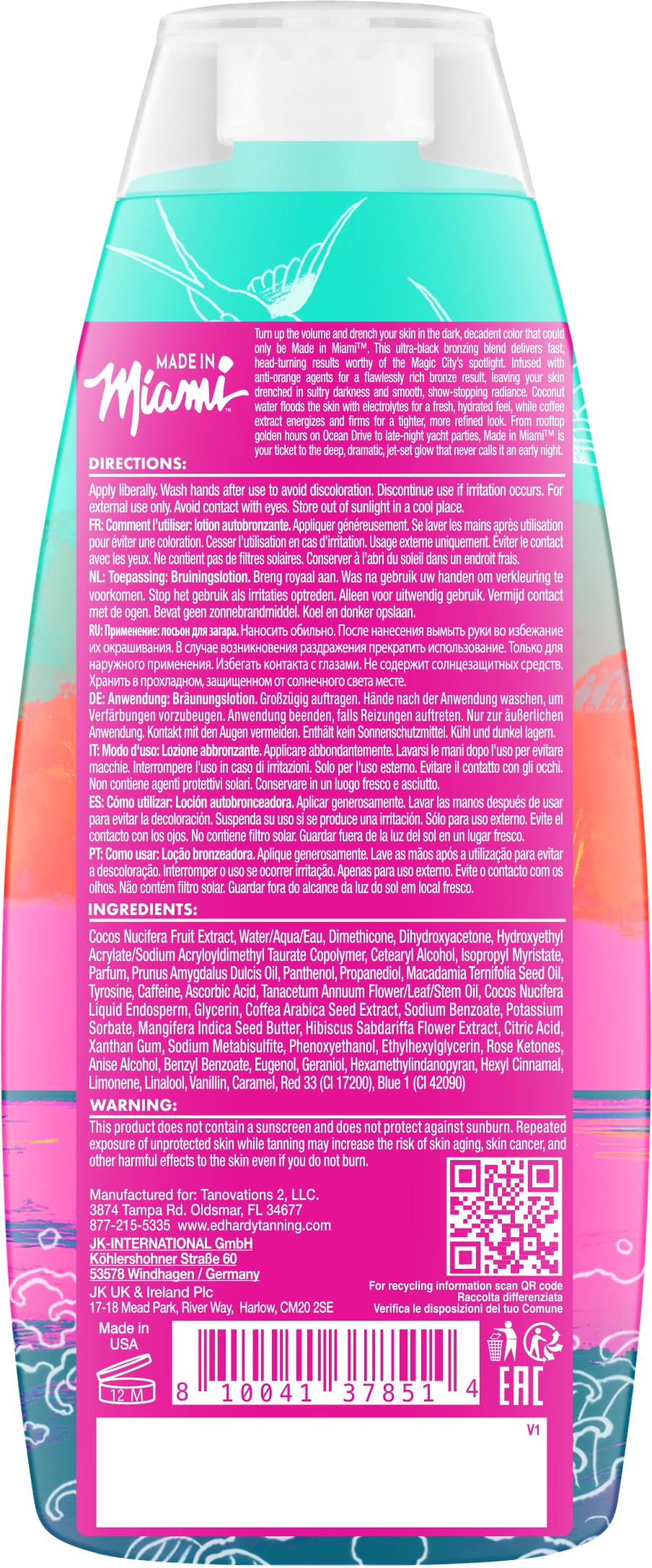 Ed Hardy Tanning Made In Miami - Dark Tanning Lotion