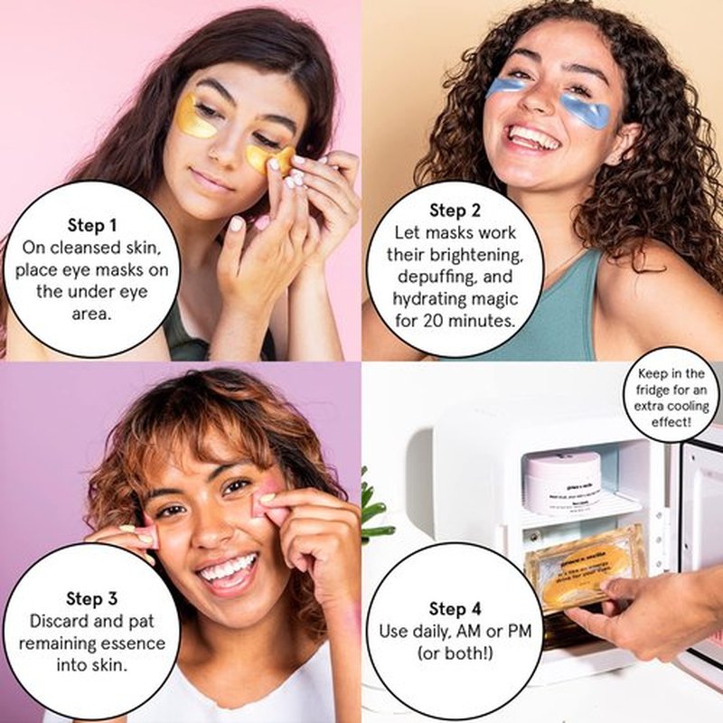 grace & stella Award Winning Under Eye Mask (Pink, 48 Pairs) Reduce Dark Circles, Puffy Eyes, Undereye Bags, Wrinkles - Gel Under Eye Patches - Gifts for Girlfriend - Vegan Cruelty-Free Self Care