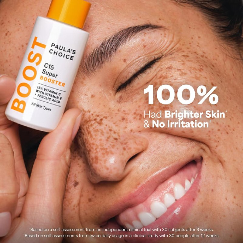 Paula's Choice BOOST C15 Super Booster - 15% Vitamin C Serum for Radiant Skin | Fragrance-Free, with Vitamin E & Ferulic Acid