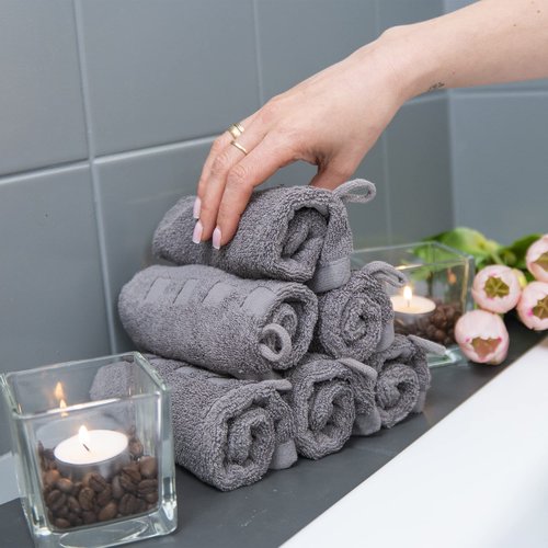 Made Easy Kit Bath Mitts - Pack of 6 - (6" x 9") European Style Washcloth with Loop (Variety 2, 6 x 9 inches)