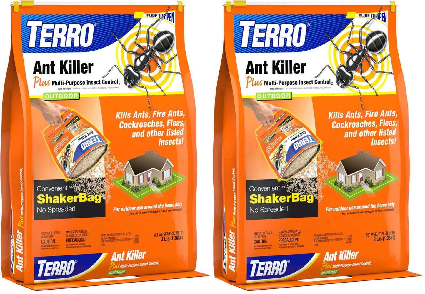 TERRO T901-6 Ant Killer Plus Multi-Purpose Insect Control for Outdoors - Kills Fire Ants, Fleas, Cockroaches, and Other Crawling Insects - 3lb (Pack of 2)