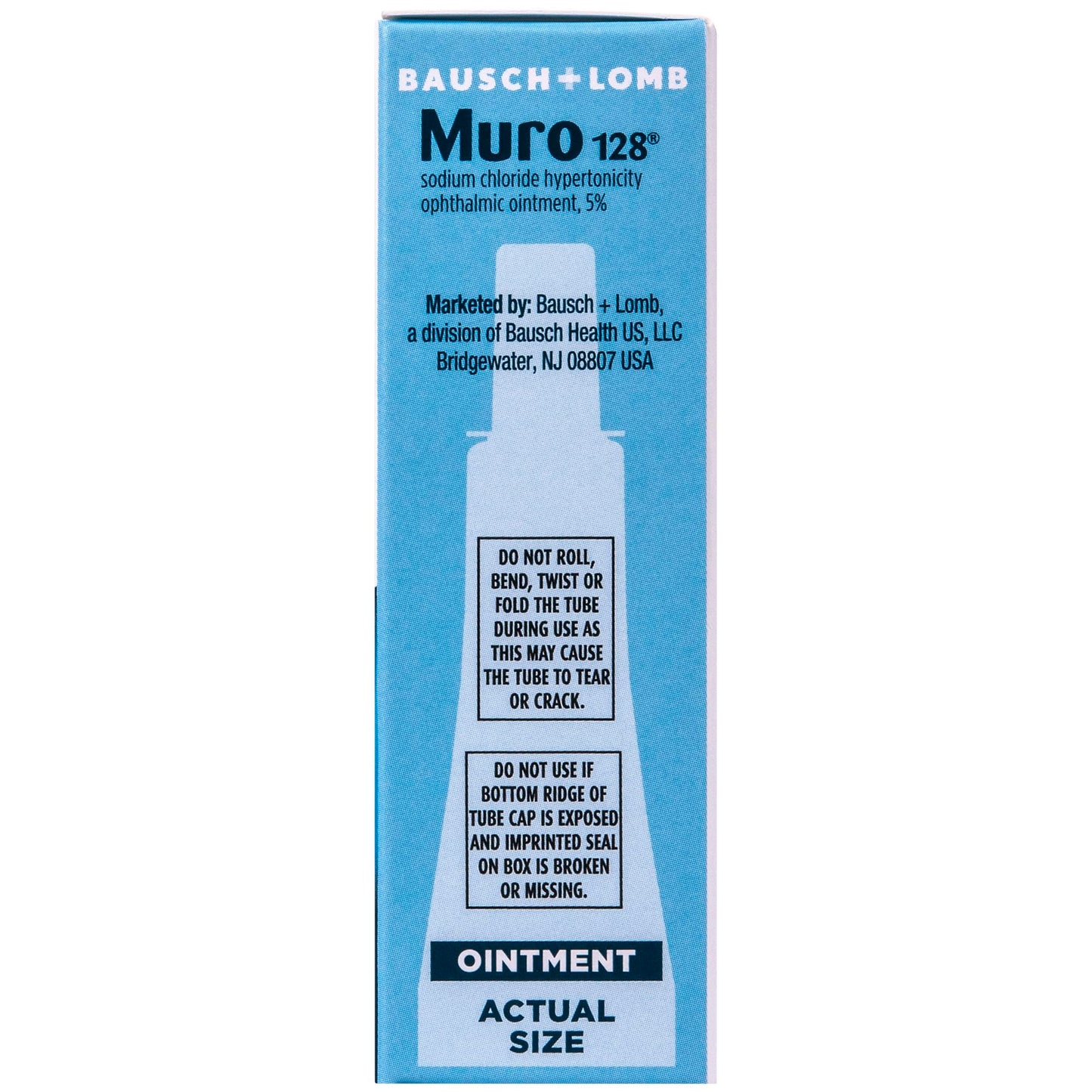 Bausch + Lomb Muro 128 Ointment, Temporary Relief of Corneal Edema, Eye Care, Sodium Chloride Hypertonicity Ophthalmic 5% Ointment, Twin Pack, Two 3.5 g (0.12 Oz) Tubes, 0.25 Ounce Total