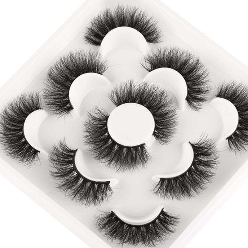 JIMIRE False Eyelashes Fluttery Mink Lashes Pack Fluffy Wispy Crisscross Volume Lashes for Baby-doll Look