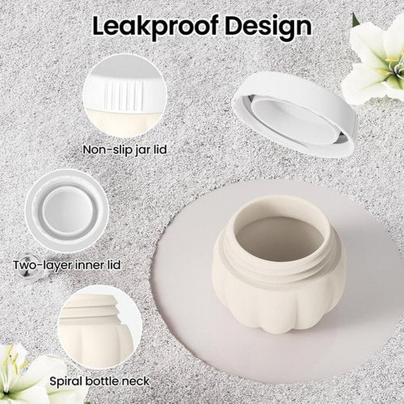 Ruinovate Tsa Travel Containers for Toiletries Leak Proof 1OZ, Silicone Travel Jars with Lids for Creams, Mini Travel Bottles for Toiletries Tsa Approved, Lotion Travel Size Containers for Toiletries