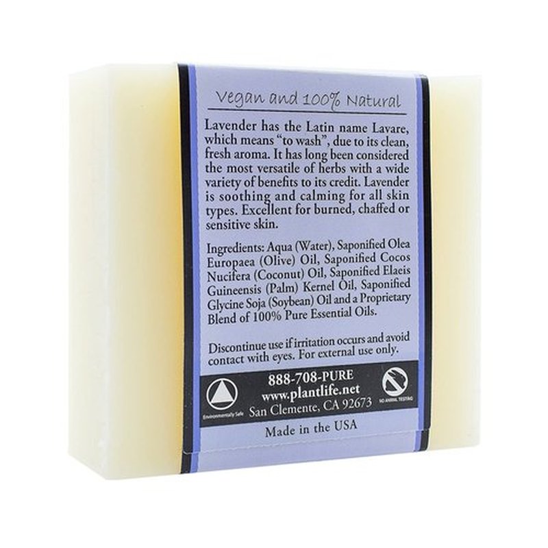 Plantlife Lavender 3-pack Bar Soap - Moisturizing and Soothing Soap for Your Skin - Hand Crafted Using Plant-Based Ingredients - Made in California 4oz Bar