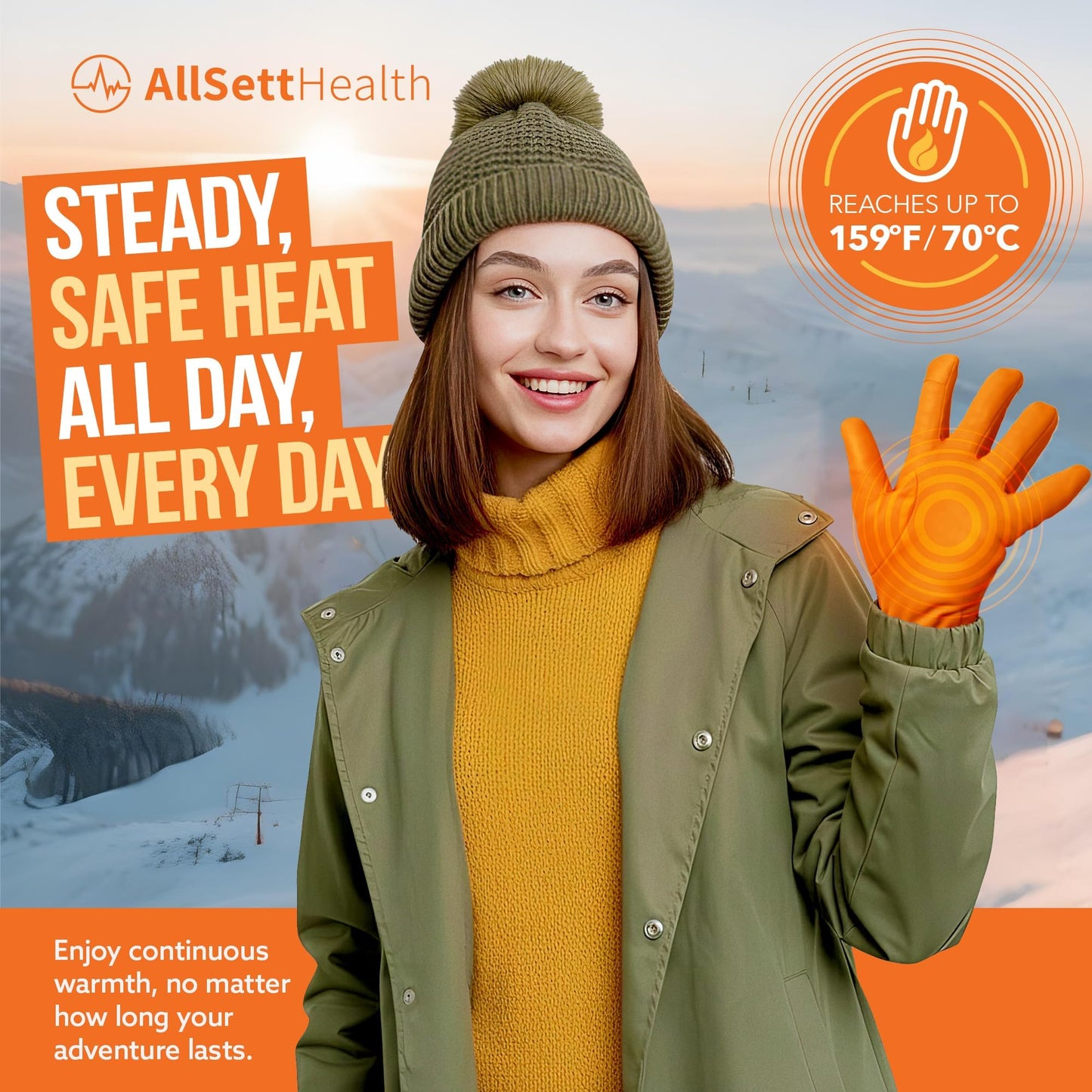 Hand Warmers Disposable Pack 50 Pairs (100 Warmers) 11+ Hour Air-Activated Hot Hands Hand Warmers Bulk - TSA Approved Pocket & Glove Warmers for Skiing