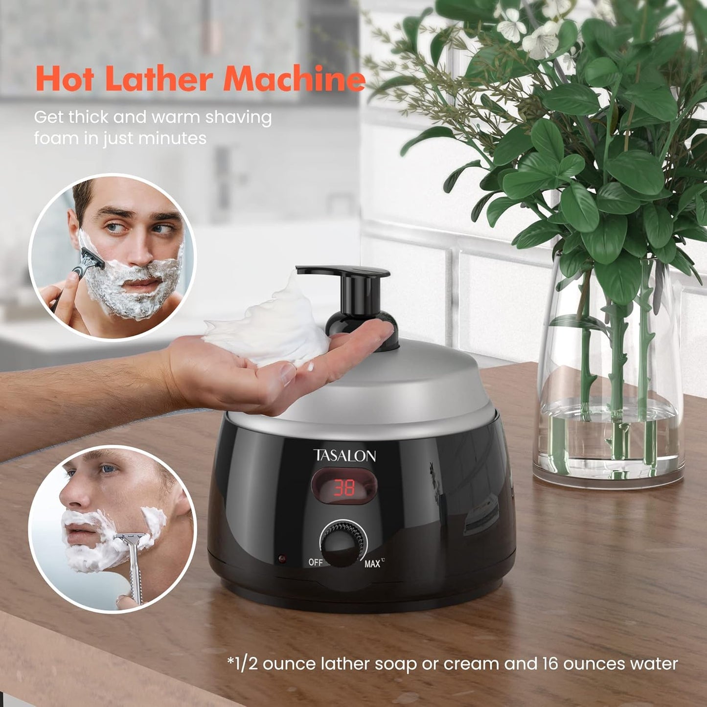 Professional Hot Lather Machine for Shaving - 750ml Capacity Foam Maker for Men | Ideal for Home & Barber Use