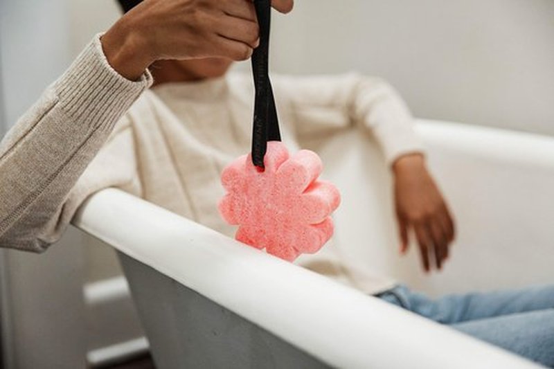 SPONGELLÉ Spongelle Bulgarian Rose Wild Flower Buffer Body Scrubber | Bath & Shower Loofah for Women | Exfoliator with Body Wash Infused Sponge | 14+ uses