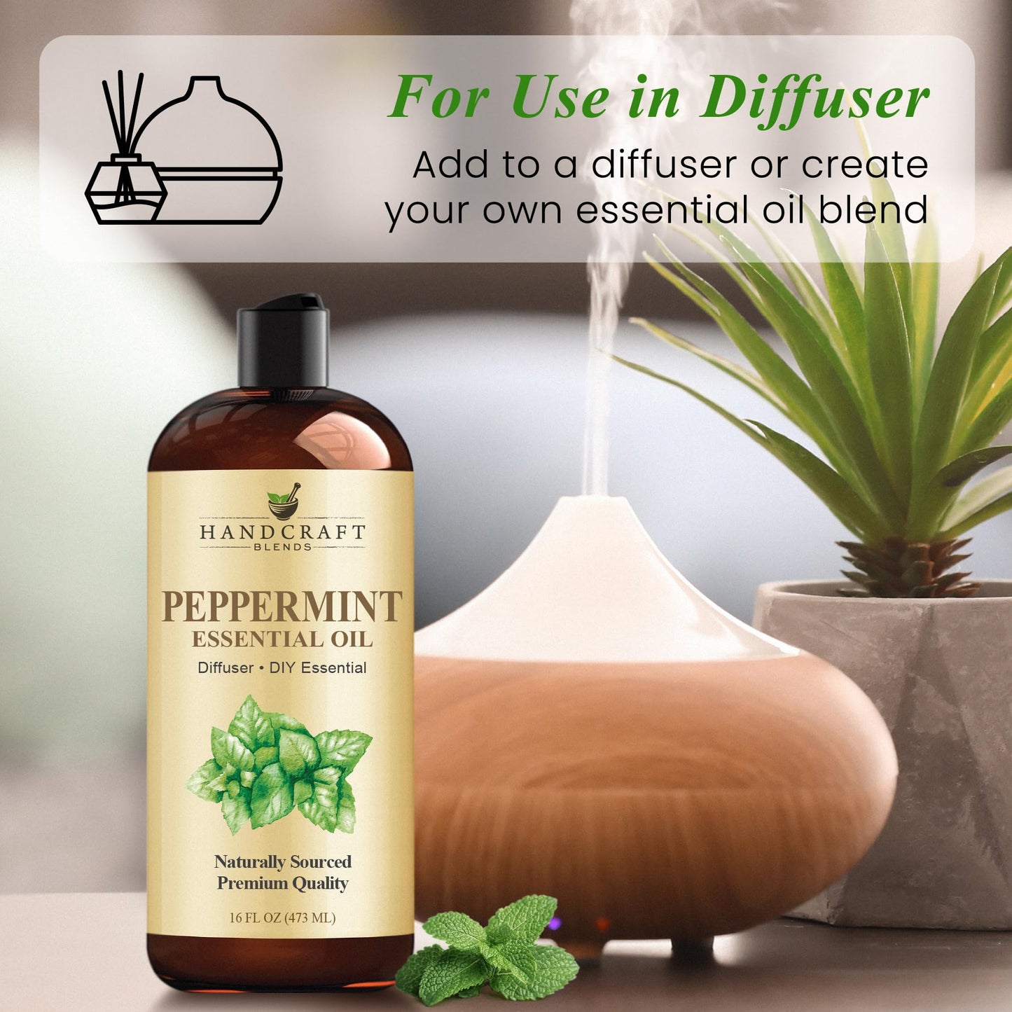 Handcraft Blends Peppermint Essential Oil - Huge 16 Fl Oz - for Candle Making, Soap Making, Diffusers, and Aromatherapy