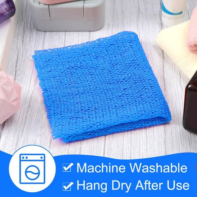 Geiserailie African Long Bathing Net Sponge Long Net Shower Body Scrubber Back Scrubber Skin Smoother Net Bathing Sponge for Daily Use or Stocking Stuffer(Light Blue)