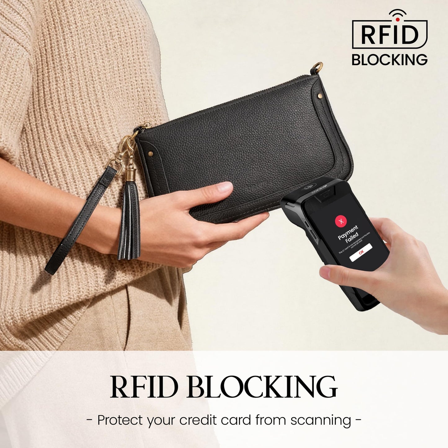 befen Leather Wristlet Wallet for Women, Vintage Leather Crossdody Bag Cell Phone Purses with Built in Wallet Clutch Purse