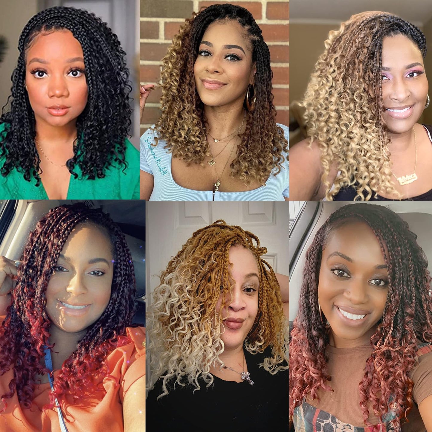 Crochet Box Braids- Boho Box Braids Crochet Braids Hair Bohomian Box Braid Crochet Hair Synthetic Braiding Hair Goddess Box Braids Crochet Hair for Black Women (14(2Packs), 1B)