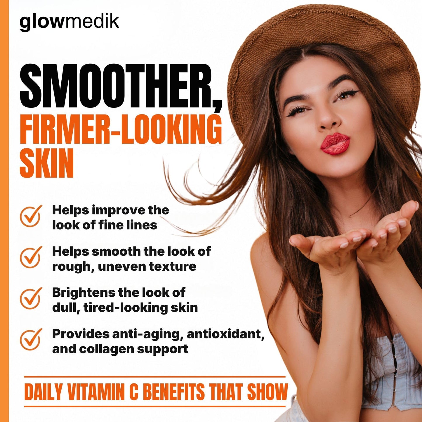 GlowMedik Vitamin C Serum for Face - Illuminating Brightening Serum for Dark Spots - Dark Spot Corrector with Hyaluronic Acid & Vitamin E - Fine Lines & Wrinkles, Sensitive Skin, Made in USA 2 fl oz