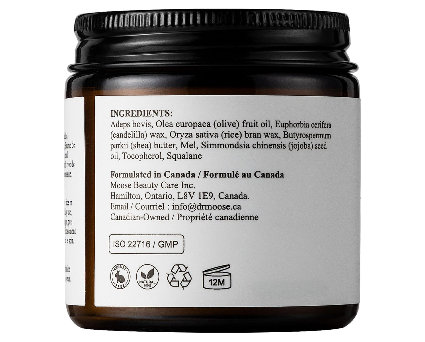 DRMOOSE – Beef Tallow and Honey Balm for Face & Body, Grass-Fed Moisturizer for Dry & Sensitive Skin, Hydrating Body Butter, Unscented, 120 g / 4.2 oz