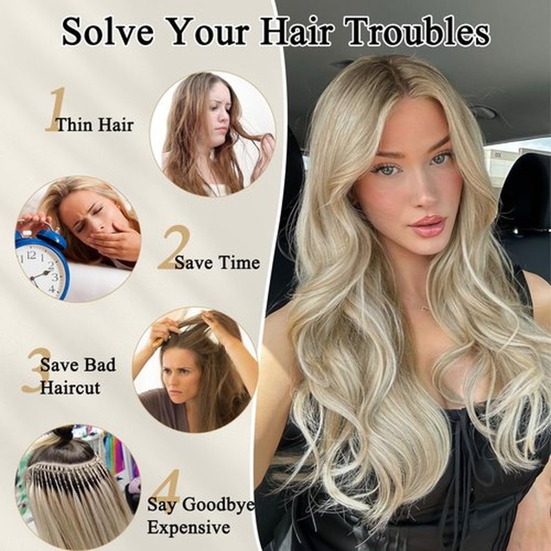 FREEMEIGE Clip in Hair Extensions,4PCS Dirty Blonde Mixed Bleach Blonde Hair Extensions Thick Long Stright Layered Hair Extensions 20 Inch Invisible Lace Weft Hair Extensions for Women