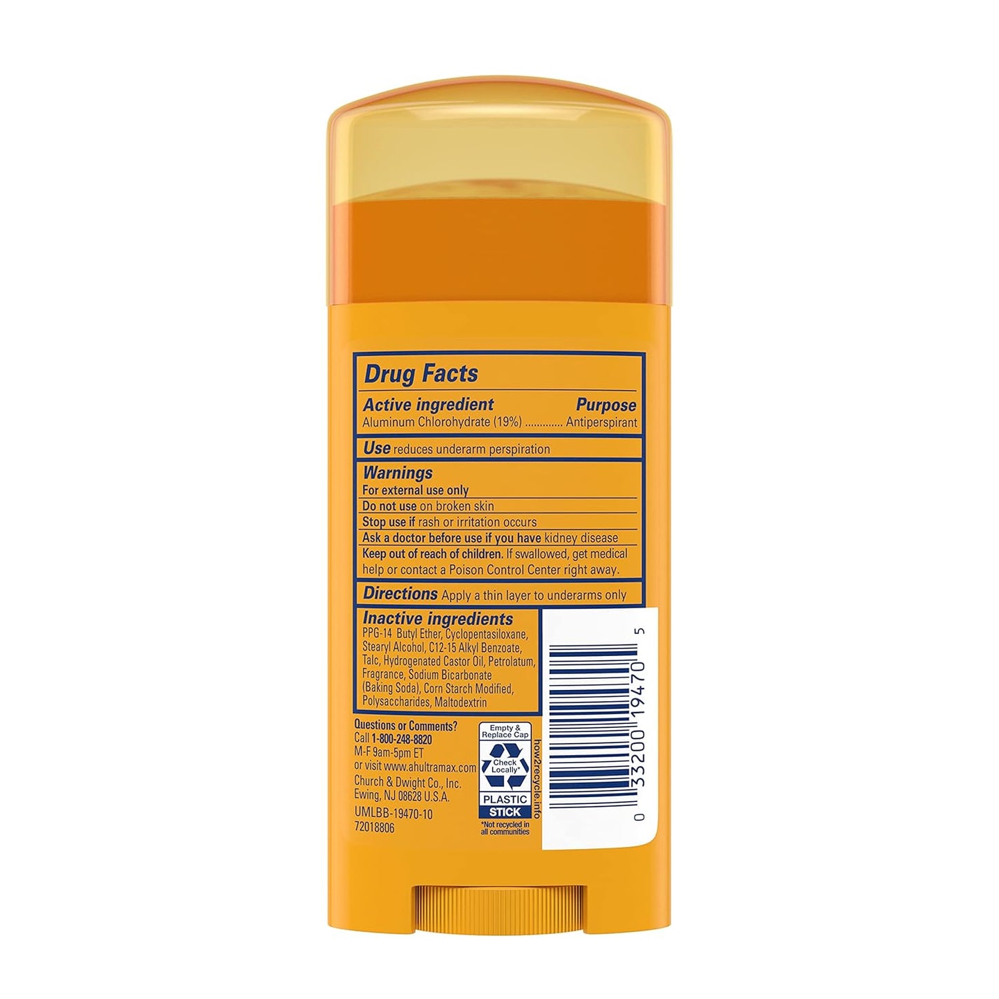 ARM & HAMMER ULTRAMAX Anti-Perspirant Deodorant - Powder Fresh, 2.60 oz (Pack of 11)