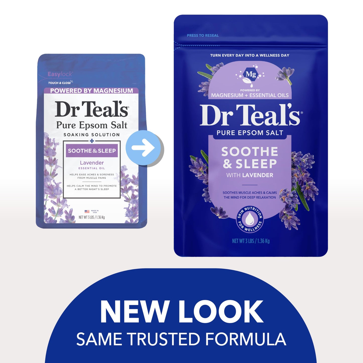 Dr Teal's Epsom Salt Soaking Solution, Soothe & Sleep, Lavender, 3lbs