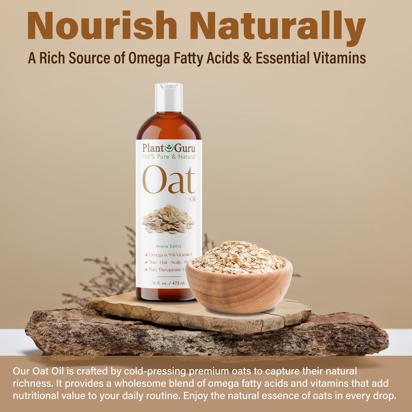 Plant Guru Oat Oil 8 fl. oz. 100% Pure Natural Carrier – Skin, Face, Body & Hair Moisturizer. Great for DIY Creams, Lotions & Lip Balm