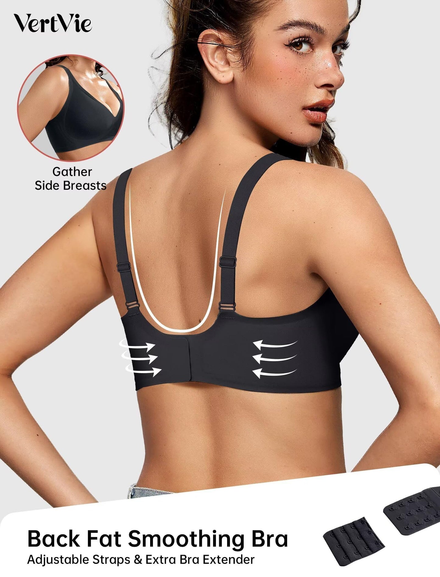 Vertvie Wireless Jelly Bras Push Up Plunge Seamless Supportive