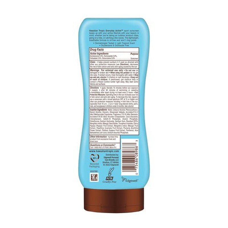Hawaiian Tropic Everyday Active Sunscreen Lotions SPF 50 and SPF 15, Both 8oz