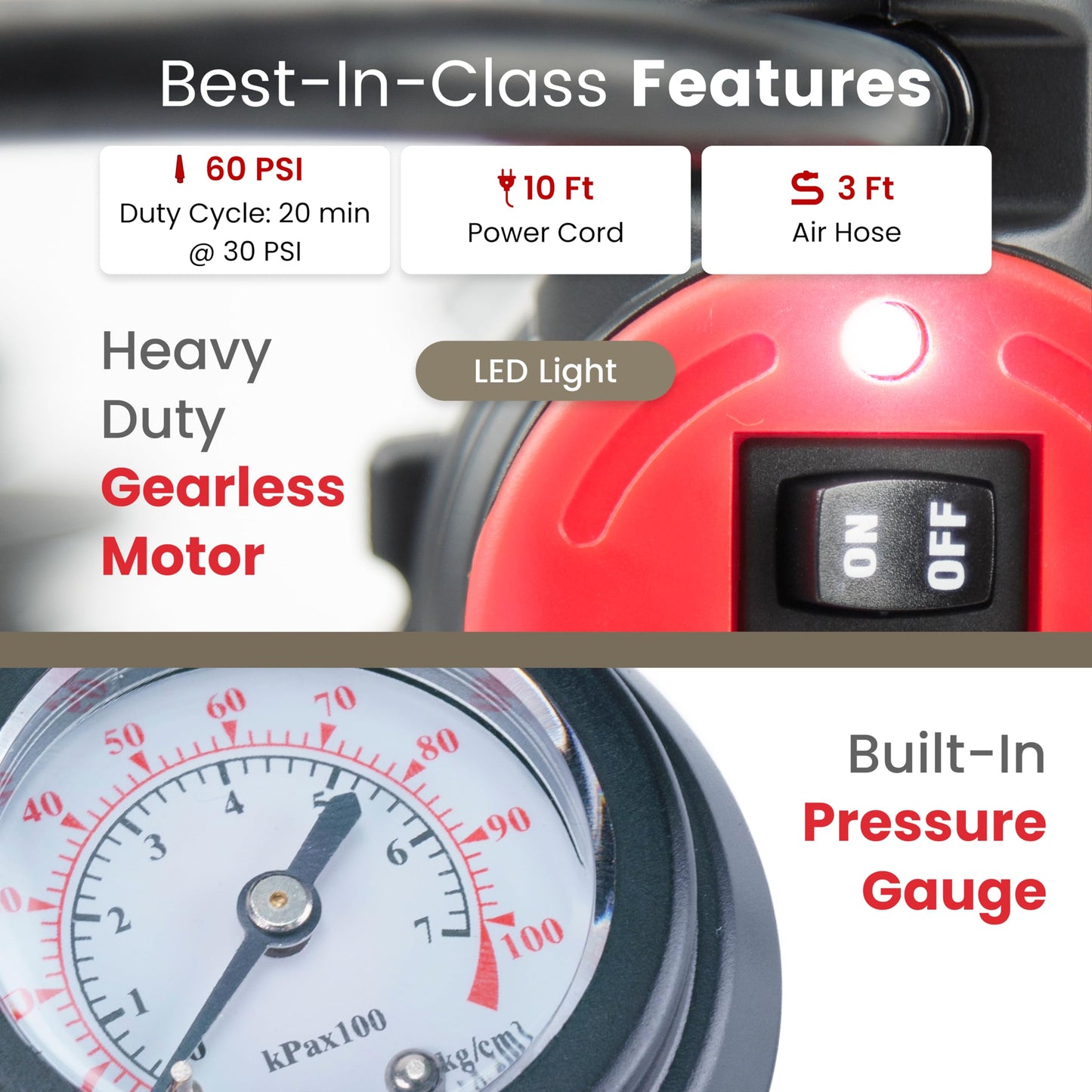 VIAIR 84P - 00084 Tire Inflator Portable Air Compressor for Car, Truck & SUV | 12V On/Offroad Heavy Duty Pump 60 PSI, Cigarette Plug, Press-On Chuck