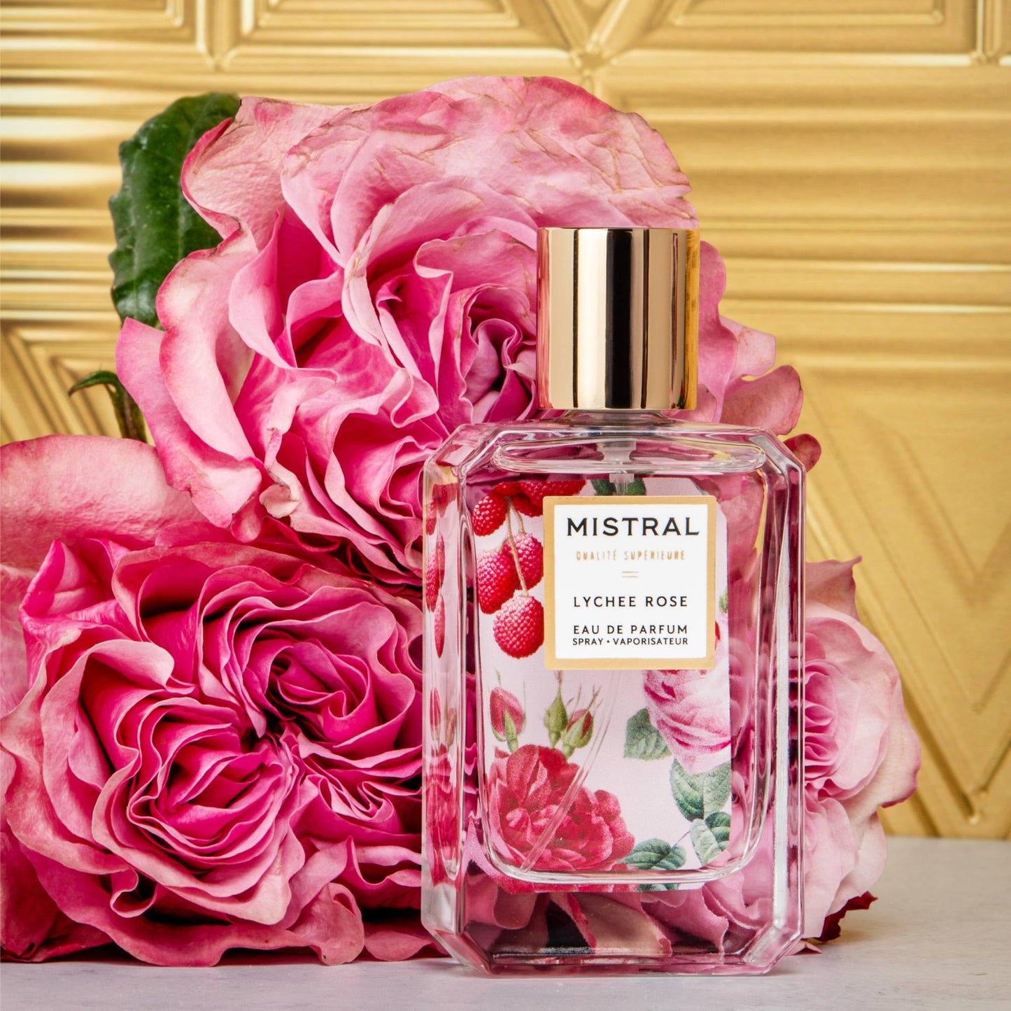 Mistral Lychee Rose Eau de Parfum – Citrus Floral Perfume for Women with Lychee, Rose & Amber | Paraben-Free, Long Lasting French Luxury Fragrance Spray, Women's Fragrances | 1.7 fl oz