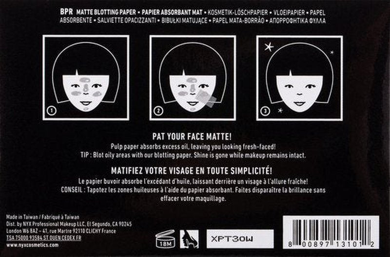 NYX PROFESSIONAL MAKEUP Matte Blotting Paper (Pack of 2)